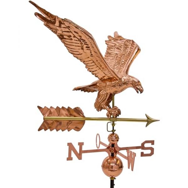 Maxstore Riesiger 3D Relief Wetteradler aus Kupfer mit Fuß