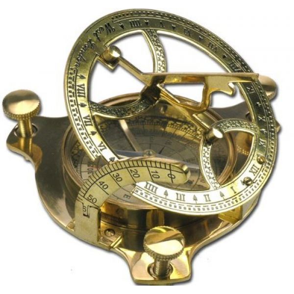 Nautic Kompass Sonnenuhr aus Messing