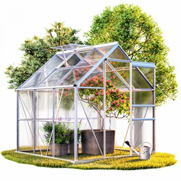Deuba® Aluminium Gewächshaus | 5,85 m³ mit Fundament