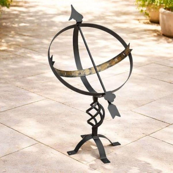 DanDiBo Sonnenuhr Schwarz aus Metall