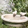 Miniatur Vogelbad Polyresin crenefarbig für 1:12 Puppenstuben, 